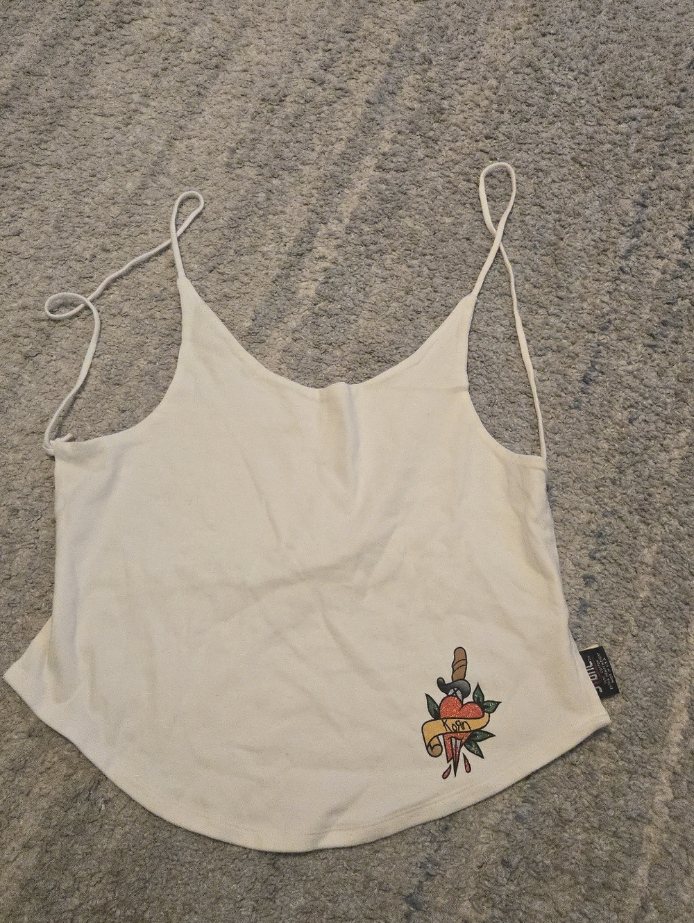 Vintage Korn Camisole Top Giant Tag Made in USA Nu Metal y2k Dagger Heart OSFA